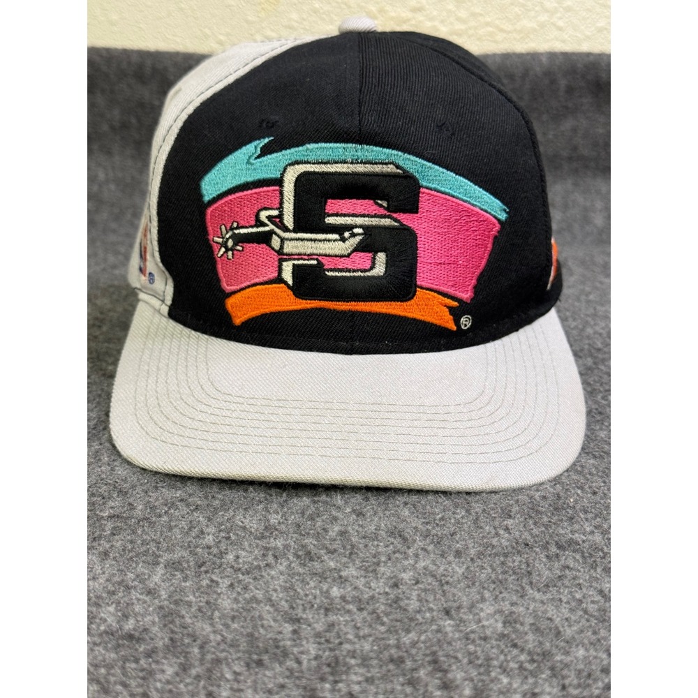 Vintage 90s Sports Specialties San Antonio Spurs Fiesta Snapback Hat NBA Script